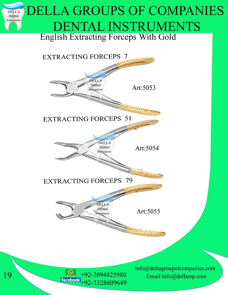 English Extracting Forceps with Gold